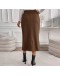 SLIT MIDI BROWN SKIRT